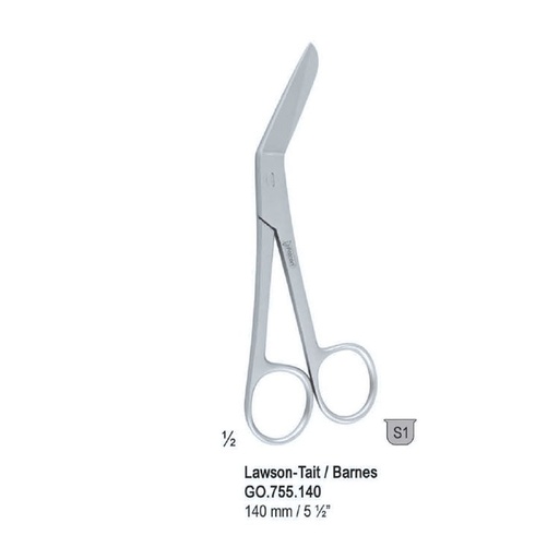 [GO.755.140] Scissors episiotomy Lawson-Tait / Barnes angled 140mm