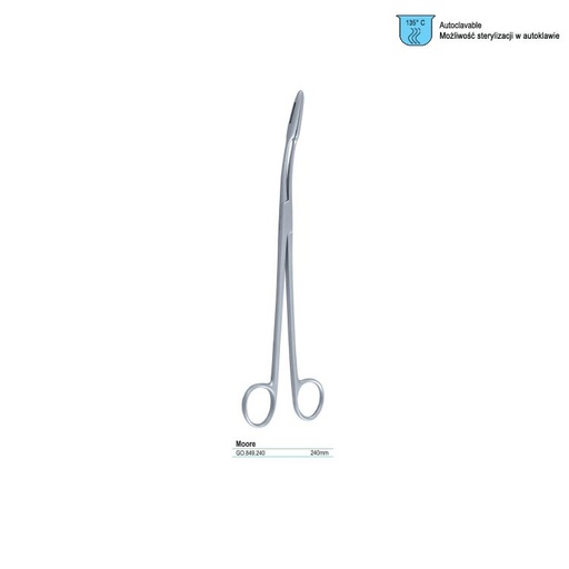 [GO.849.240] Forceps ovum-placenta Moore fenestrated curved 240mm