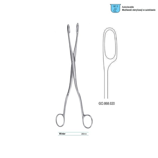 [GO.868.020] Forceps ovum-placenta Winter straight fig. 2, 280mm