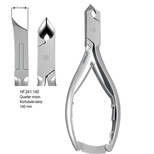 [HF.241.140] Professional-Line Pedicure Nail Nipper Quarter moon  with lock 140mm