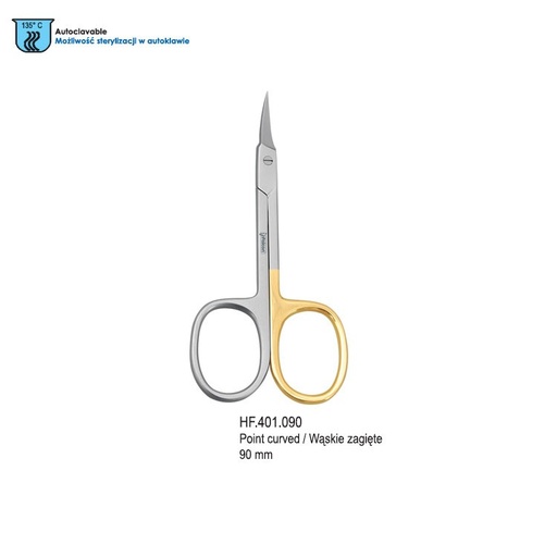 [HF.401.090] Super-Cut Scissors cuticle arrow point curved 90mm