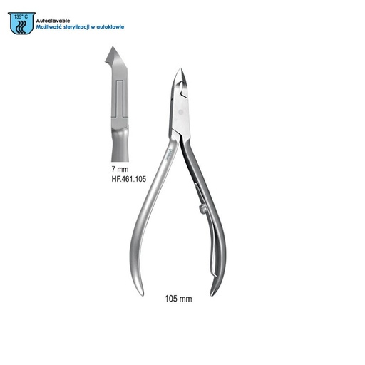 [HF.461.105] Professional-Line Cuticle and skin nipper 7mm tip 105mm
