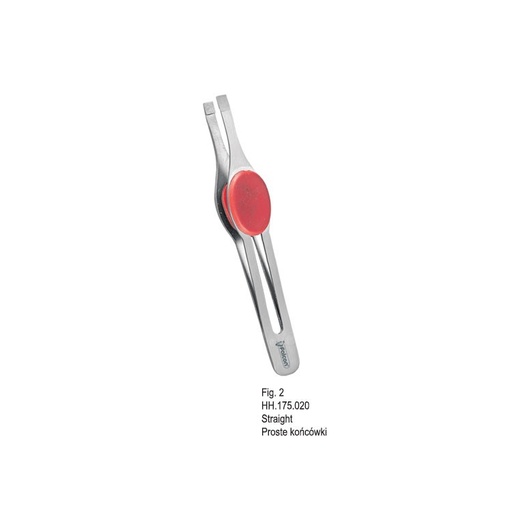 [HH.175.020] Professional Line tweezers Falcon Red straight point fig. 2