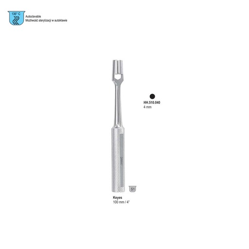 [HH.510.040] Dermal punch Keyes ø 4mm, 100mm