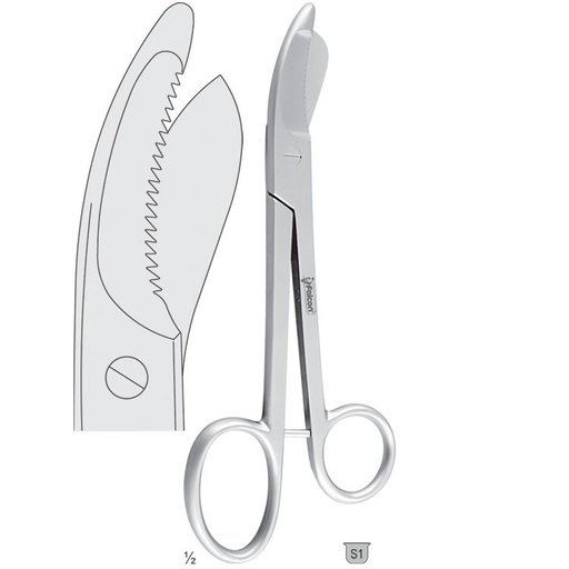 [OB.061.240] Scissors plaster Bruns/Bohler serrated 240mm