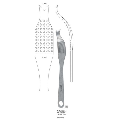 [OS.739.345] Retractor hip Schumacher-Wagner 18/37x345mm