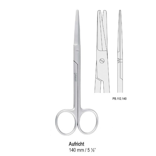 [PB.112.140] Scissors Aufricht double edge bl/bl straight 140mm