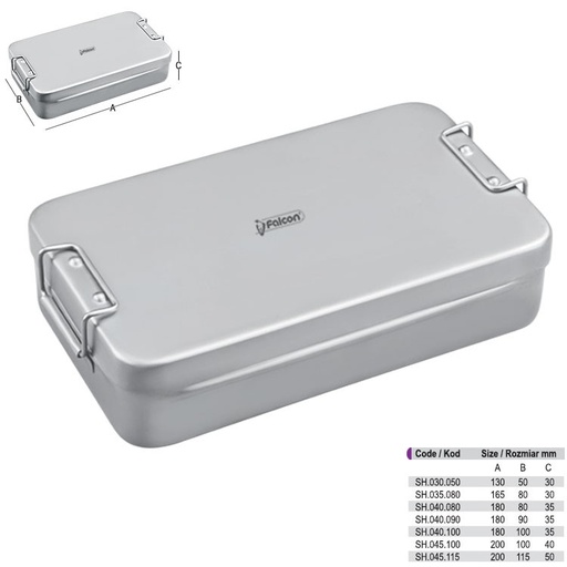 [SH.045.100] Instruments box with lock 200x100x40mm