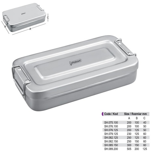 [SH.076.100] Instruments box with lock 200x100x50mm