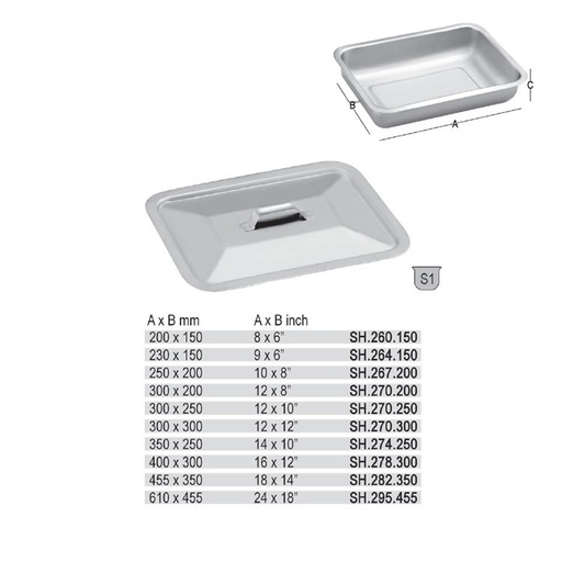 [SH.270.250] Instruments tray lid 300 x 250mm