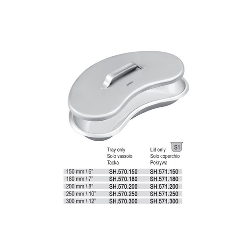 [SH.570.180] Tray kidney stainless steel 180mm