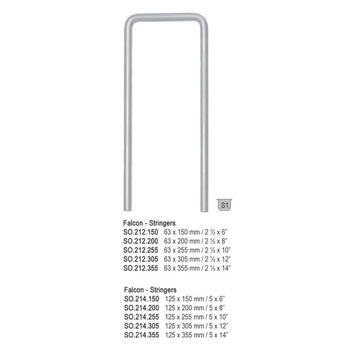 [SO.214.305] Falcon-Stringers for ring handle instruments open 125x305mm 