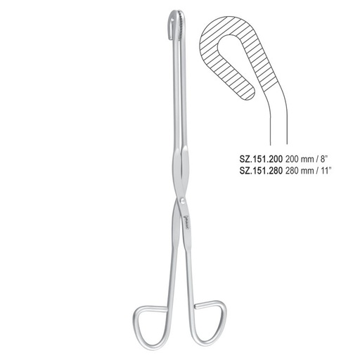[SZ.151.200] Forceps utility Welbeck curved 200mm
