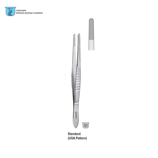 [BD.510.310] Forceps dissecting Standard (USA-Pattern) serrated 310mm