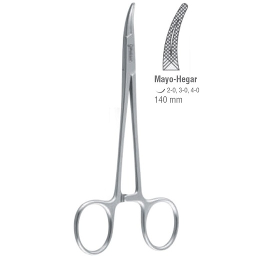 [BN.597.140] Needle holder Mayo-Hegar curved fine 140mm