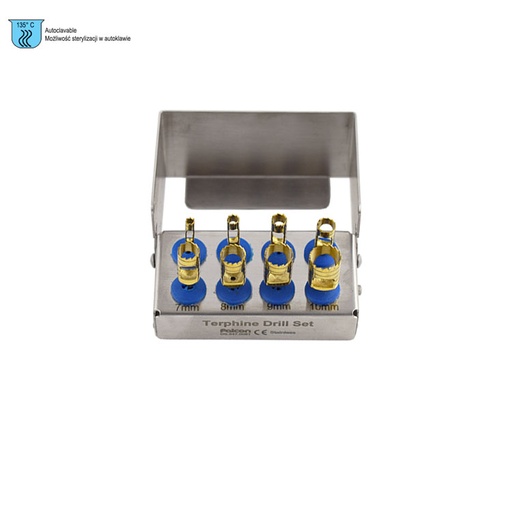 [DS.847.008T] Trephine drill short set of 8 (TIN Coated)
