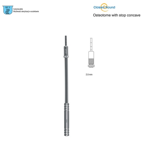 [DS.903.020] Classic-Round Osteotome with stop concave straight 2mm