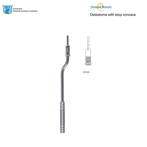 [DS.913.020] Classic-Round Osteotome with stop concave bayonet 2mm