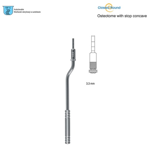 [DS.913.033] Classic-Round Osteotome with stop concave bayonet 3.3mm