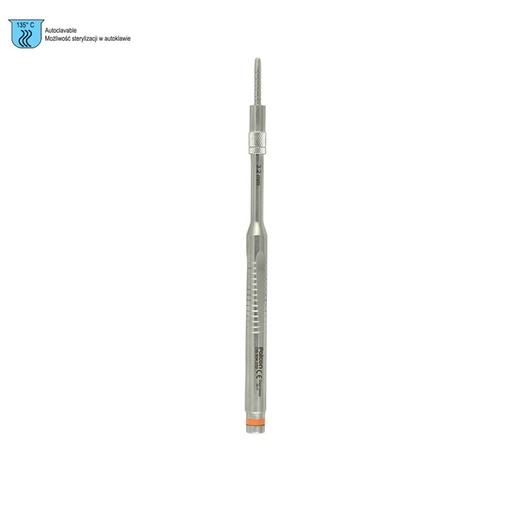[DS.934.032] Ergo-Form Osteotome Palti tapered with stop convex straight 3.2mm (Orange) 