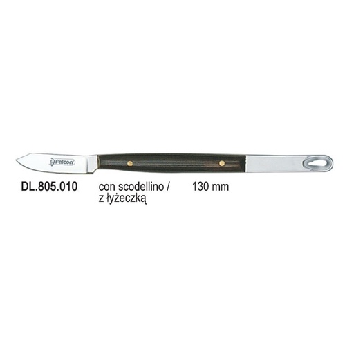 [DL.805.010] Wax knife con scodellino small with wooden handle 130mm