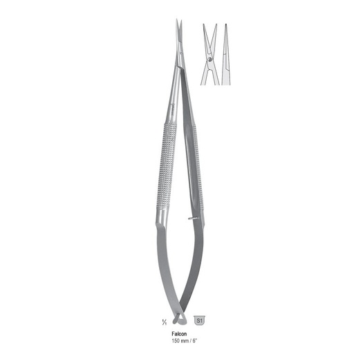 [BM.180.150] Micro scissors round handle straight 150mm