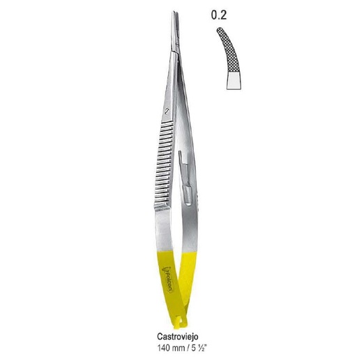 [BN.153.140] Falcon-Grip Needle holder Castroviejo cur. 140mm TC