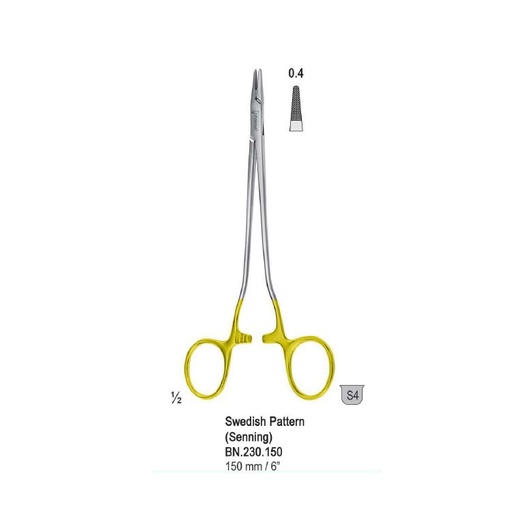 [BN.230.150] Falcon-Grip Needle holder Swedish Pattern (Senning) 150mm TC