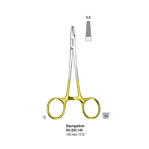 [BN.290.145] Falcon-Grip Needle holder Baumgartner 145mm TC