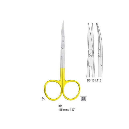 [BS.101.115] Falcon-Cut Scissors Iris curved 115mm 