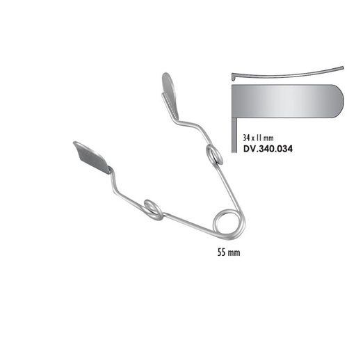 [DV.340.034] Cheek retractor small 34x11mm, 55mm