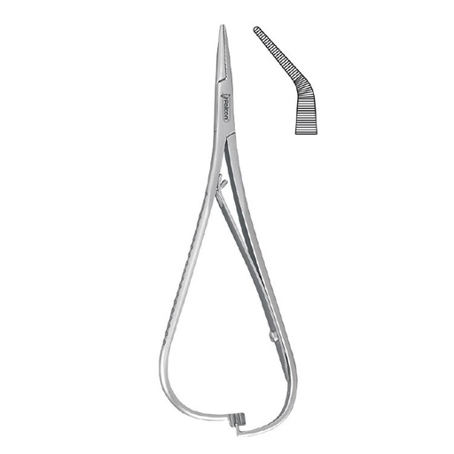 [DO.396.140] Elastomeric ligature placing forceps Smaha angled 140mm 