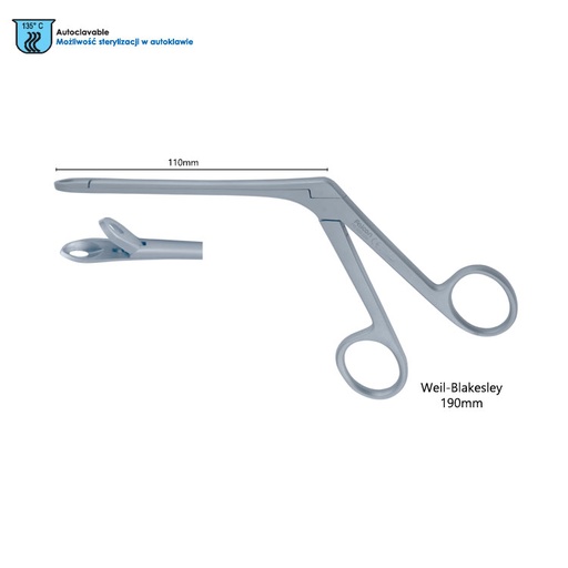 [FR.600.036] Forceps nasal ethmoid bone Weil-Blakesley straight 3.6x120mm