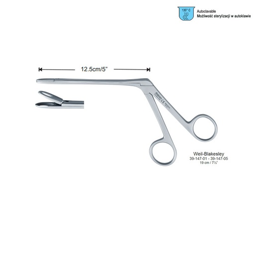 [FR.600.042] Forceps nasal ethmoid bone Weil-Blakesley straight 4.2x120mm