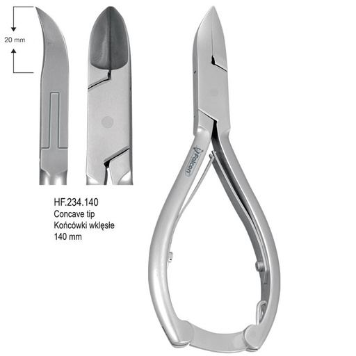 [HF.234.140] Professional-Line Pedicure Nail Nipper concave tip with lock 140mm