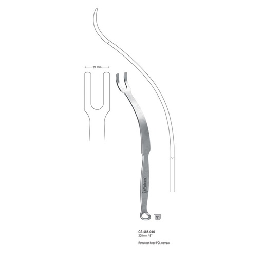 [OS.485.010] Retractor knee PCL-Standard 20x205mm