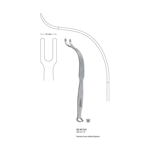 [OS.487.010] Retractor knee collateral ligament 21x205mm
