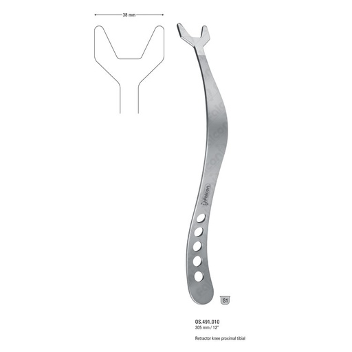 [OS.491.010] Retractor knee proximal tibial 38x305mm