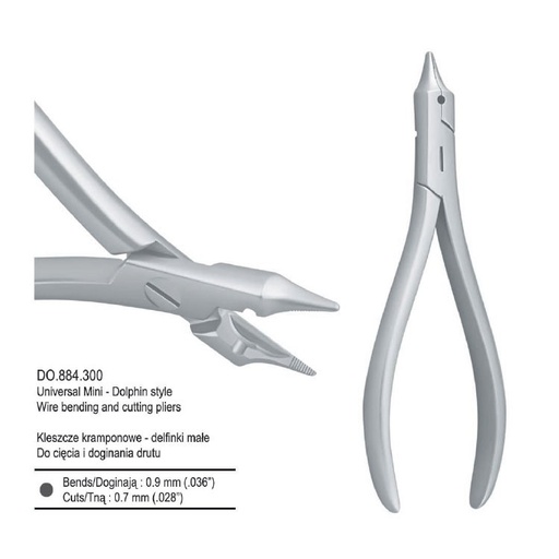 [DO.884.300] Pliers wire bending and cutting universal Dolphin style small