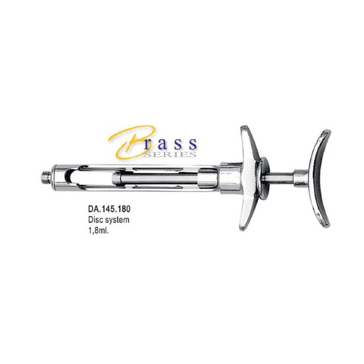 [DA.145.180] Brass Series Syringe self aspirating Disc-System 1.8ml. Metric 