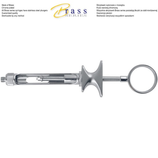[DA.620.180] Brass Series Syringe manual aspirating Euro 1.8ml. Metric 