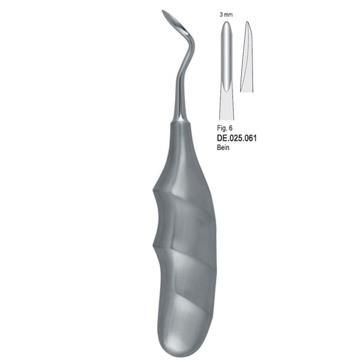 [DE.025.061] Elevator Bein 3mm anatomical handle fig. 6