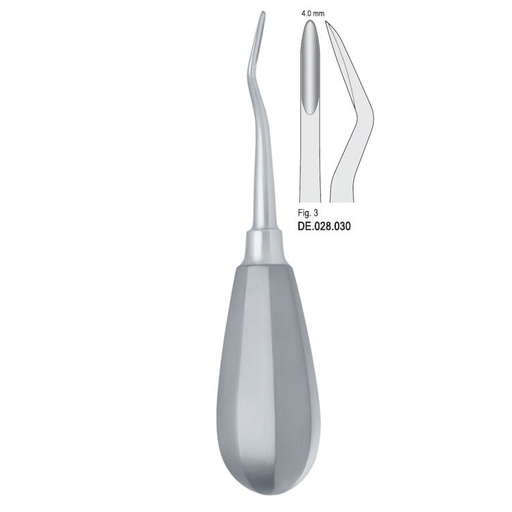 [DE.028.030] Elevator Bein 4mm fig. 3 bayonet distal
