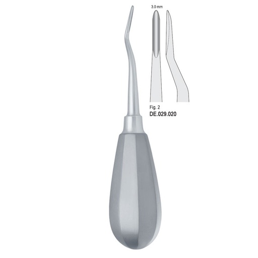 [DE.029.020] Elevator Bein 3mm fig. 2 bayonet mesial