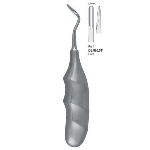 [DE.086.011] Elevator Flohr straight anatomical handle fig. 1