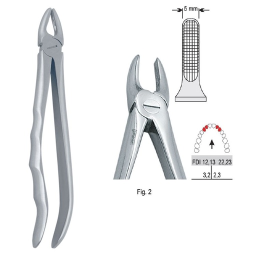 [DE.800.020] Extraction forceps with anatomical handle fig. 2