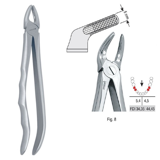 [DE.800.070] Extraction forceps with anatomical handle fig. 7