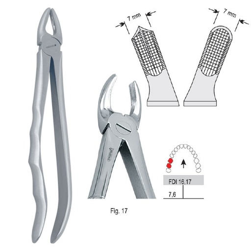 [DE.800.170] Extraction forceps with anatomical handle fig. 17