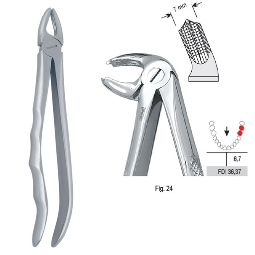 [DE.800.240] Extraction forceps with anatomical handle fig. 24