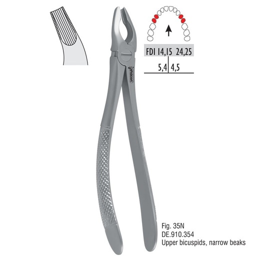 [DE.910.354] Atramatic extraction forceps tapered beaks fig. 35N